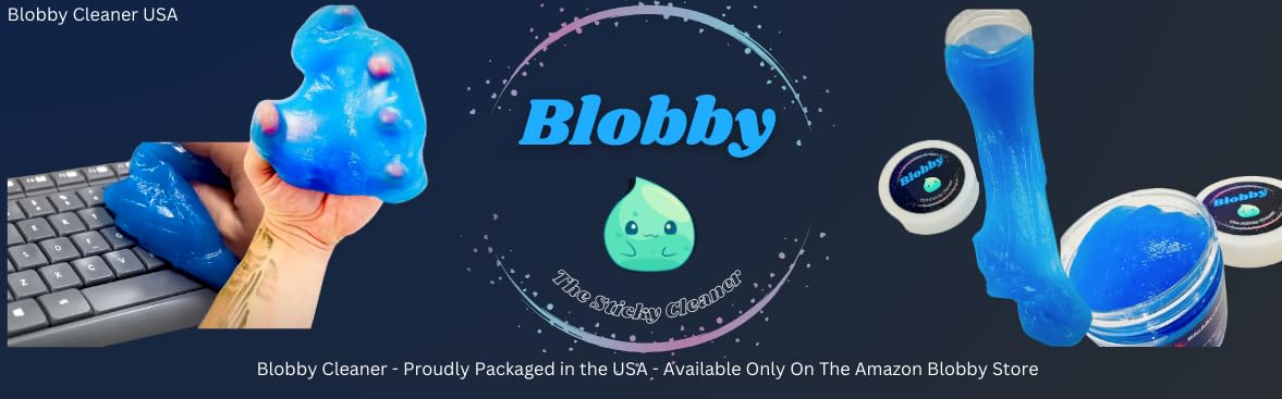 Blobby Cleaner dust Dirt Cleaning Gel Putty for Computers Keyboards Electronics Cars Cup Holders Headphones & Tight Spaces. Reusable for Hard to Reach Areas, Fresh Scent, Harsh chemcial Free - Blue