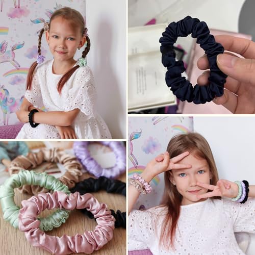 LILYSILK Silk Hair Scrunchies/Ties for Frizz & Breakage Prevention, 100% Mulberry, No Damage, Elastic ponytail Holders, 1Pc, Claret