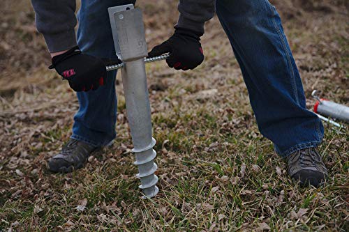 American Ground Screw U-Model - Easy-Install No-Dig Ground Anchor for Standard 4x4 Posts (Actual 3.5"x3.5") - Durable 27" Screw-in Stake for Mounting Wooden Posts