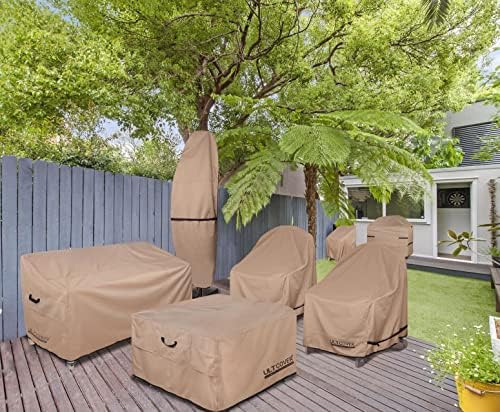 ULTCOVER Patio Parasol 600D Waterproof Outdoor Offset Banana Style Umbrella Cover - Fits Cantilever Offset Umbrella 7.5-11.5 Feet