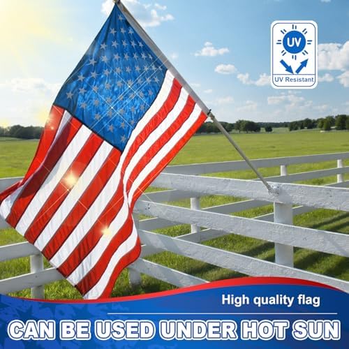 Super Tough American Flag, American Flag 5x8 FT Outdoor TearProof Series,US Flags 5x8 Outdoor High Wind,Non Fading for Outside,American Flag Out-door Heavy Duty,American Flags UV Protected Sewn Embroidered Grommets