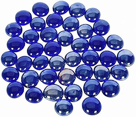 GasSaf Blue Fire Glass Beads for Outdoor Fire Pit, Fireplace, Replaces Existing Gas Logs & Lava Rocks, 3/4 Inch Glass(10 Pound)(Cobalt Blue)