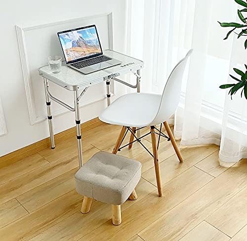 Small Folding Table Portable, 24''L x16''W Foldable Camp Table with 3 Adjustable Height, Indoor Outdoor Lightweight Aluminum for Outdoor Cooking Picnic, (3 Heights)