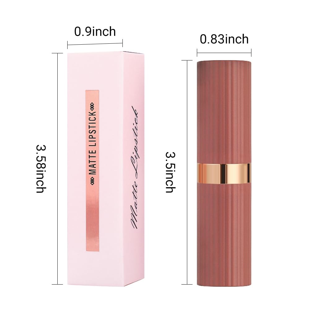 CAKAILA 3 Pcs Nude Lipstick Matte Sets,Light to Dark Velvet Lipstick for Women Long Lasting Waterproof 24 Hours Lip Stick Lip Stain Makeup Gift Sets,labiales mate 24 horas originales
