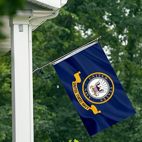 US Navy Emblem Flag 3x5 Outdoor Double Sided - Heavy Duty Polyester United State Navy Naval Military Flags with 2 Brass Grommets 4 Rows Stitched 3x5FT