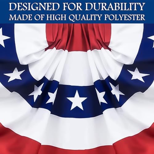 6 Pack USA Pleated Fan Flag, 1.5 X 3 Feet American US Bunting Flag Patriotic Half Fan Banner Flag Decoration, 4th of July Memorial Day Independence Day Fourth July Outdoor Decor (6 Pack1.5x3