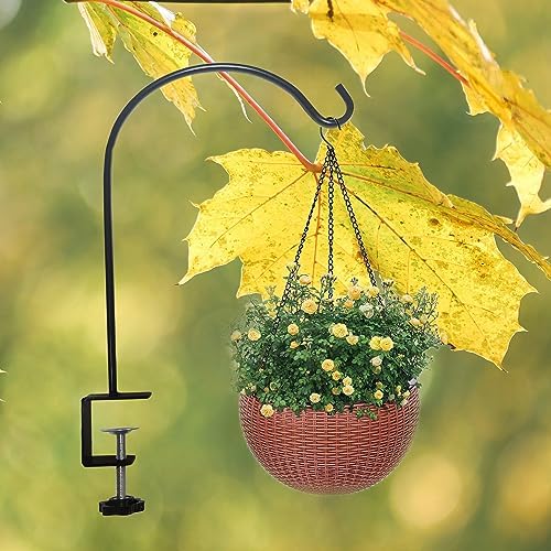 Deck Hook for Railing 4 Pack Deck Bird Feeder Pole with 2.2 Inch Strengthened Clamp for Hanging Bird Feeders, Lanterns, Wind Chimes, Flower and Plant Baskets