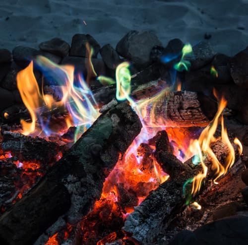 Mystical Fire Color Changing Packets Fire Pits Campfire Enchanted Multi-Color Magical Fun for Indoor Fireplace or Outdoor Use 0.882 Ounces 50pk