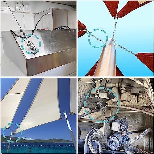 FZENeast Shade Sail Hardware Kit Include Winches & Wire Rope, Anti-Rust Stainless Steel Sun Shade Hardware Kit for Rectangle Square Triangle Shade Sail Installation(75 PCS)