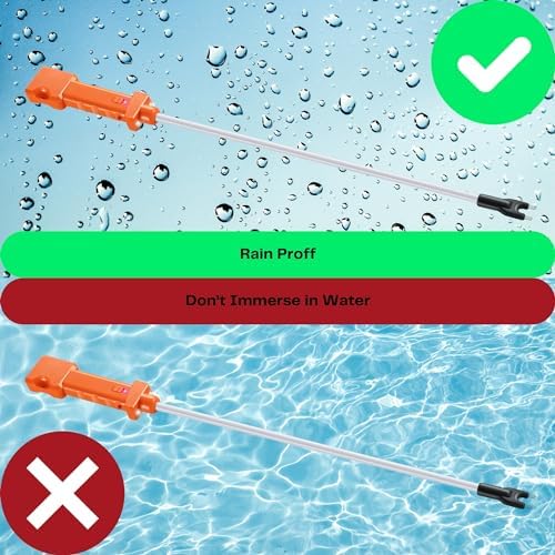 Rechargeable Cattle Prod, Waterproof Electric Livestock Prod with 2 LED Lights, Rechargeable Animal Prod for Farm Ranch Herding and Big Large Dogs, Livestock Shock Stick with Flexible Shaft