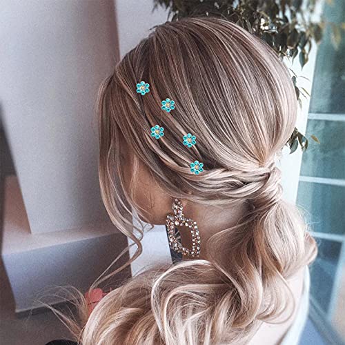 QIUTIMIY 20 Pack (Pink) Rhinestone Hair Pins Crystal Hair Clips for Bridal Wedding Women Hair Jewelry Accessories, with Clear Container