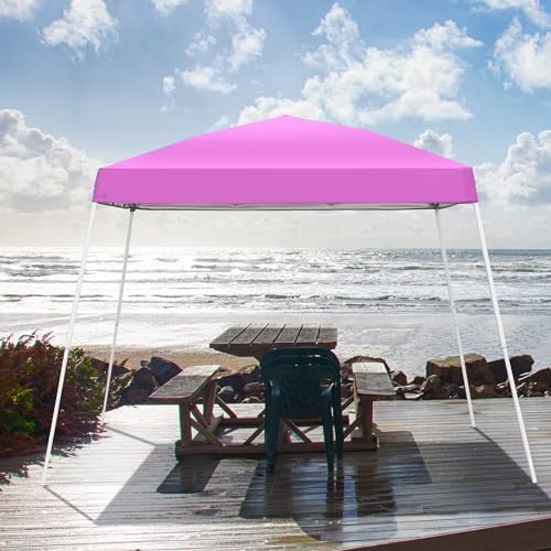 GDY Outdoor 8x10 Ft Pop Up Canopy Tent,Portable Instant Folding Shelter Gazebos, Patio Canopy with Carrying Bag, Pink.