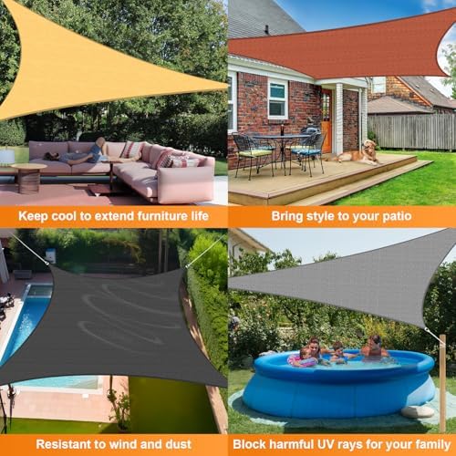 Artpuch Sun Shade Sail, 12'x16' Sand Rectangle, Curved Edged Commercial Grade 185GSM Permeable Outdoor Shade Cloth for Deck, Backyard, Patio (Custom Sizes Made)