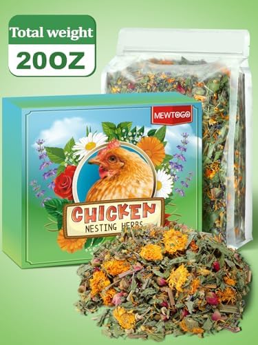 20 Oz Nesting Herbs for Chicken Coop - Natural Nesting Box Feed Herb in 6 Dried Flowers for Freshening Bedding Chicken Coop Dust Bath Increase Egg Production Great Gift