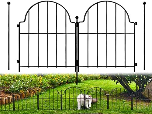 Garden Fence, 22 in(H) x 27.5 ft(L) Arched Rustproof Metal No Dig Fence Garden Fence Border,Ground Stake Animal Barrier Fence for Rabbit Dog, Outdoor Landscape Decor for Yard & Patio,25 Pack
