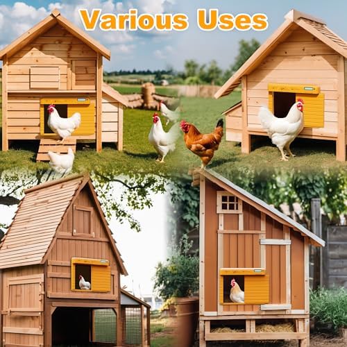 Automatic Chicken Coop Door Battery Powered with Timer & Light Sensor, LCD Display Chicken Coop Door with Timer & Light Sensor, Auto Chicken Door with Anti-Pinch Feature