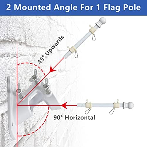 Barcetine 5ft Stainless Steel Flag Pole for House, Tangle Free Design with Two-Position Bracket, White, for 3x5 American Flag, Outdoor Use