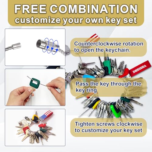 115 Non-Duplicated Full Range Master Equipment Keys Set, Original Construction Excavator Dumper Dozer Ignition Operator Keys for John Deere CAT Sany Daewoo Kubota KOM JCB Case Takeuchi Hyster and More