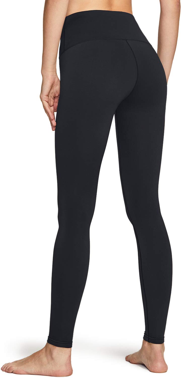 ATHLIO Women's Thermal Yoga Pants, High Waist Warm Fleece Lined Leggings, Winter Workout Running Tights, Thermal Yoga Pants Black/Black, Small