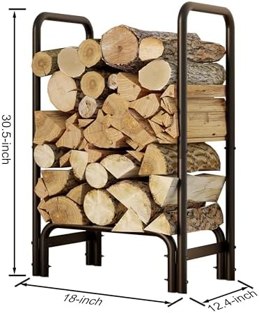 Fire Beauty Firewood Rack Log Holder,Log Storage Holder,Storage Rack,Firewood Stacker for Fireplace Indoor Outdoor(Small)