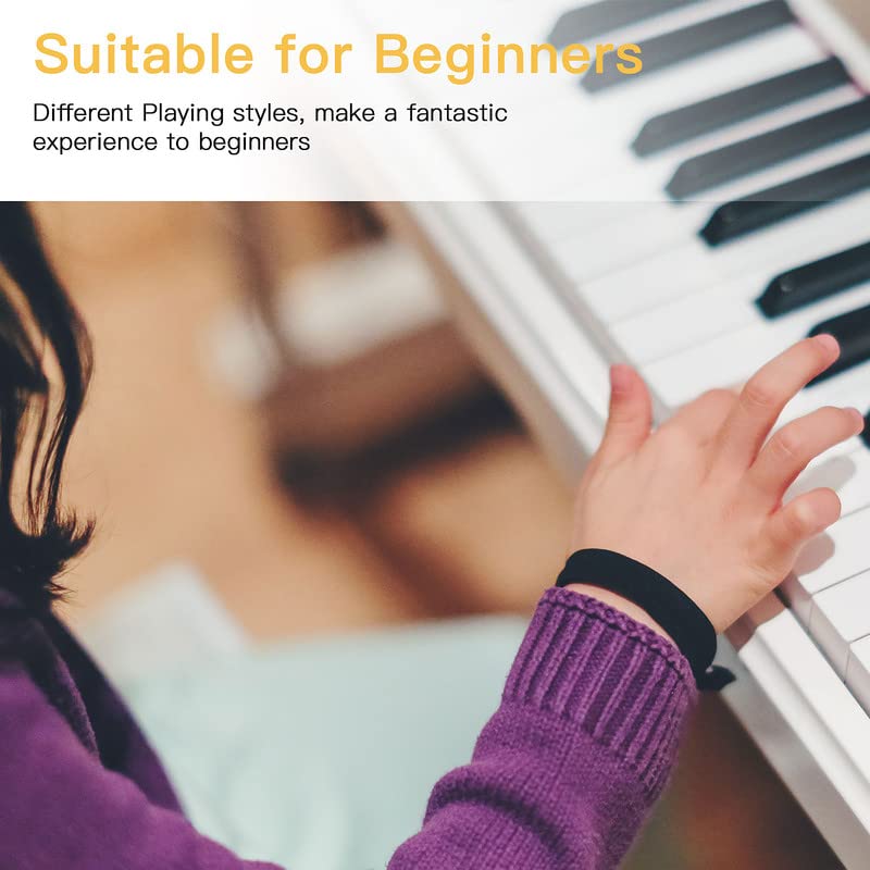 HEXANT 88-Key Weighted Digital Piano, Full-Size Semi-Weighted Upright Flip Electric Keyboard Piano with 3 Pedal and Multi-Functional Keyboard for Beginner(with Bench,White)