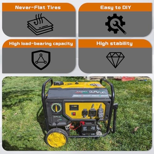 Generator Wheel Kit Compatible with Champion 2800-4750w with Folding Handle and Never-Flat Tires, Generator Replacement Parts 40065