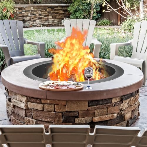 36 inch Fire Ring, Fire Pit Ring for Camping, Wood Burning Fire Pit for Outside,Yard,Garden,Outdoor Fireplace