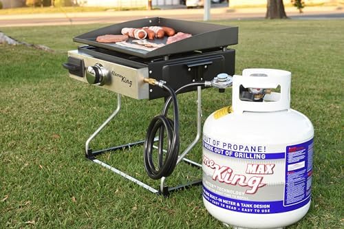 Flame King YSN230b 20 Pound Steel Propane Tank Cylinder with OPD Valve and Built-in Gauge, 20 lb Vertical