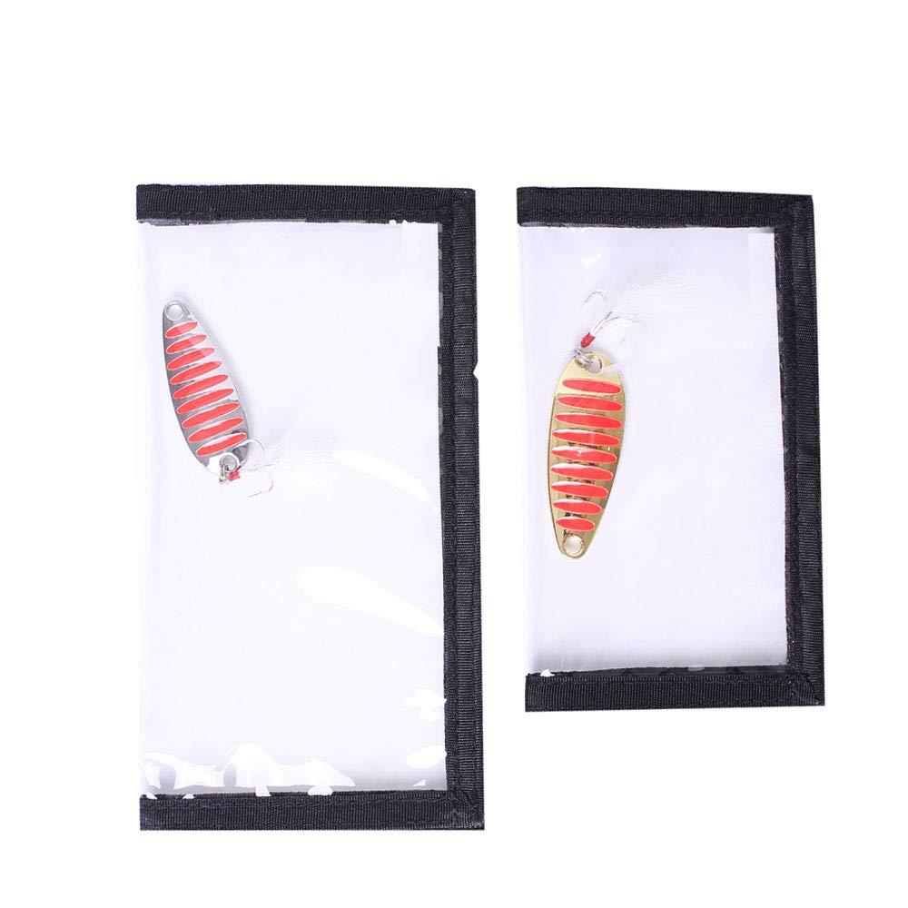 Raprance Fishing Lure Wraps 4 Packs Clear PVC Bait Hook Covers Keeps Fishing Safe Easily See Lures(Black,L)