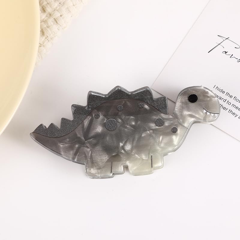 QGMZTNL Gray Dinosaur Hair Clip - Ankylosaurus Hairpin - Medium Size - Fun Hair Decoration for Women