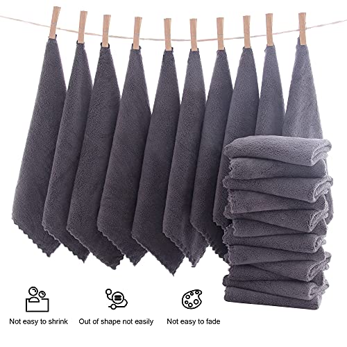 MOONQUEEN Ultra Soft Premium Washcloths Set - 12 x 12 inches - 72 Pack - Quick Drying - Highly Absorbent Coral Velvet Bathroom Wash Clothes (Grey)