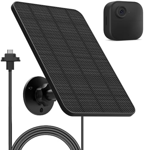 4W Solar Panel for Blink Outdoor Camera, Solar Charger with Battery Compatible with Blink Outdoor 4 (4th Gen) Camera, Waterproof Rubber Plug, 13.12ft Charging Cable