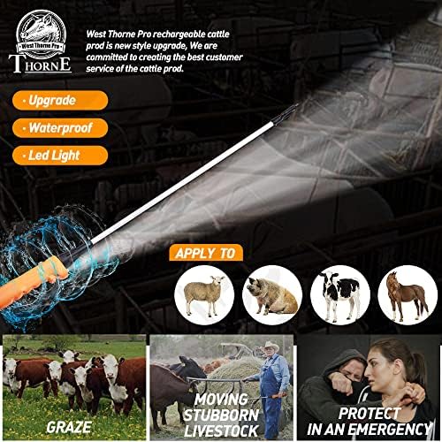 Cattle Prod, Waterproof Cattle Prod Stick with LED Light, Livestock Prod for Modern Livestock Management, X Series