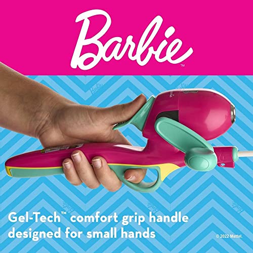 Shakespeare Mattel Barbie Kit 2'6" Spincast Combo for Kid, Gel-Tech Comfort Grip Handle, Safety Hook Keeper, Includes Practice Casting Plug