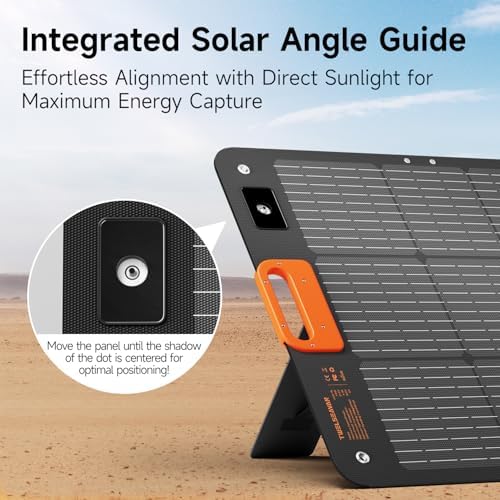 110W Portable Solar Panel for Jackery/EF/Bluetti/Anker/Goal Zero Power Station, IP68 Waterproof, 24% Efficiency, MC4 Output, ETFE Foldable Solar Charger with Adjustable Kickstand for Camping Outdoor