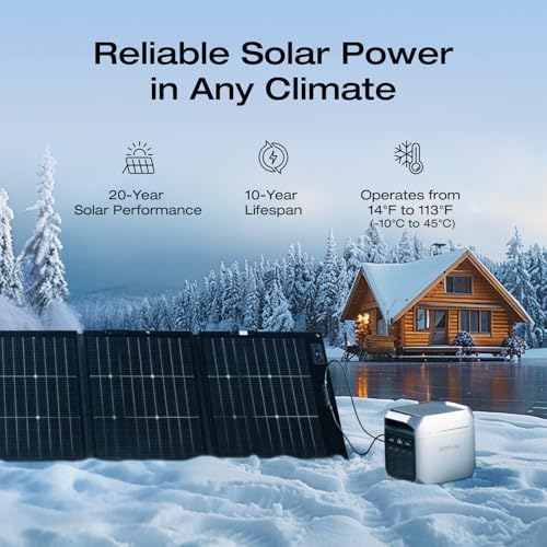 EF ECOFLOW Solar Generator DELTA 3 Plus with 220W Bifacial Solar Panel, 1000W Solar Input, LFP(LiFePO4) Battery, Portable Power Station for Home Backup Power, Camping & RVs