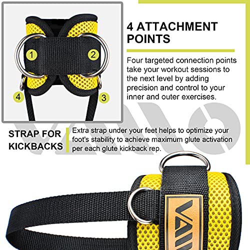 VAIIO Ankle Straps for Cable Machines,Adjustable Comfort fit Neoprene, Reinforce Double D-Ring - Premium Ankle Cuffs to Improve Abdominal Muscles, Lift The Butts, Tone The Legs for Men & Women