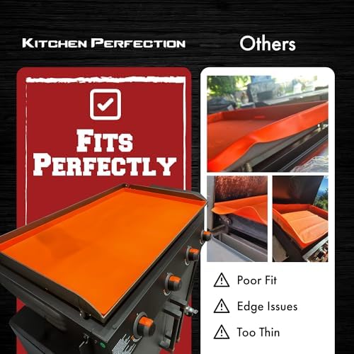 KITCHEN PERFECTION 36" Silicone Griddle Cover Mat For Blackstone Griddle 36 Inch –Hermetic Protection From Rust & Debris All Year, Fits All Blackstone 36 Inch Models -Heavy Duty Food Grade Silicone
