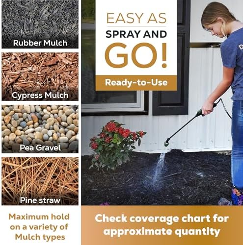 Dominator Mulch Anchor 1 Gallon - Mulch Glue & Gravel Binder, Rock Glue for Landscaping, Pea Gravel & Bark, Strong Stabilizer & Adhesive Spray, Lockdown Sticky Rock Glue & Stone Glue