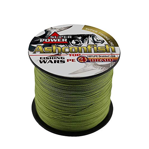 Ashconfish Colorfast Braided Fishing Line- 4 Strands Braided Lines Fadeless -Abrasion Resistant - Zero Stretch-Smaller Diameter, 500M/547Yards 6LB Red and Yellow