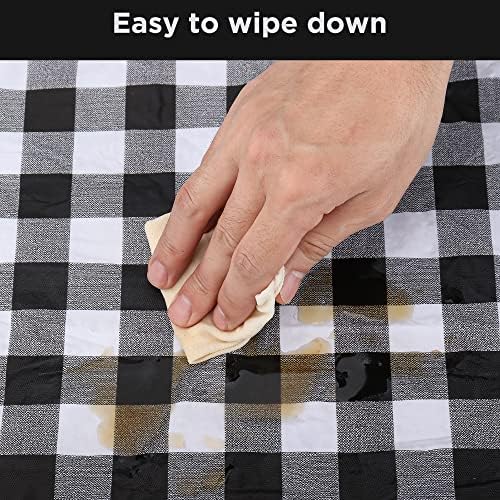 Picnic Table Covers with Bench Covers Set Elastic Fitted Tablecloth 6 FT for Outdoor Camping 3 piece (Black and White )