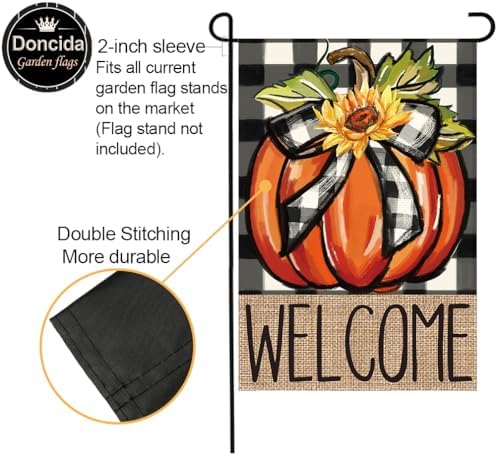 Doncida Seasonal Garden Flags Set of 12 Double Sided Double Stitching 12x18 Inch, Spring Summer 4th of July Yard Flags for Outside Decor, Includes Free Anti-Wind Clip and Stopper