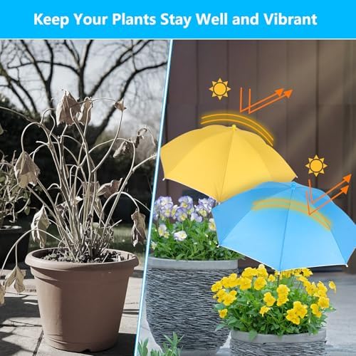 Plant Umbrellas for Outdoor Plants, Garden Umbrella Shade for Potted Plants and Garden Beds, Provide Shade to Defend Plants From Blazing Sun