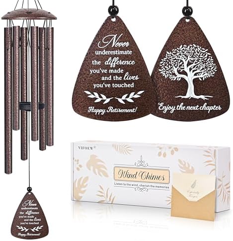 Retirement Gift for Woman Men, 32" Wind Chimes Retired Gifts, 2025 Happy Retirement Gifts for Women Coworker Colleague Boss Teachers Nurses Friends, Going Away Gift Ideas Retirement Decorations