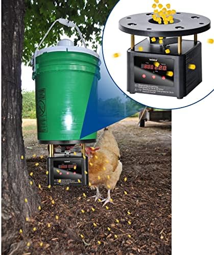 Automatic Chicken Feeder Timer, Briidea Poultry Feeder Motor and Timer Kit, Metal Spin Plate, Adjustable Mount, Ideal for Chickens, Ducks, Geese