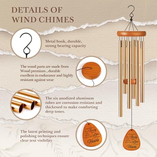 50th Wedding Anniversary Wind Chime, Happy 50th Anniversary Romantic Gifts for Couple, Parents, Wife, Husband, Friends, Golden Anniversarys Keepsake Gifts Ideas