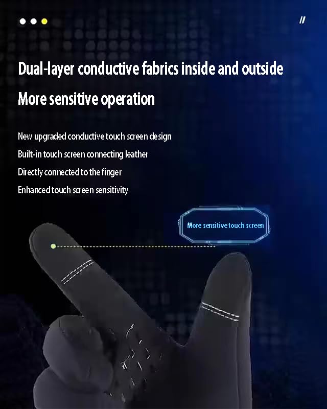 SwindowL Winter Gloves Touch Screen Mens Gloves for Cold Weather,Waterproof Gloves for Men Thermal for Running Cycling (Black, Medium)