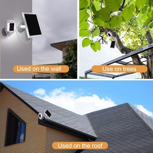 5W Solar Panel for Ring Camera Spotlight Cam Plus/Pro (Battery) Stick Up Cam/Pro Spotlight Cam Battery, IP65 Waterproof with Type-C to DC Adapter Cord with 10ft Solar Charger Cord -1 Pack