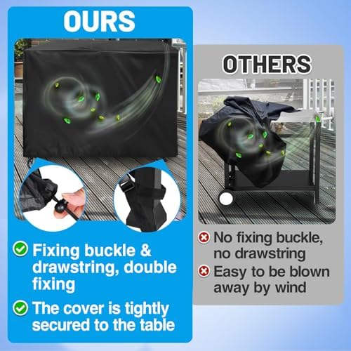 PAMASE Outdoor Dining Cart Cover - 41"L*24"W*32"H Grill Covers for Royal Gourmet Worktable PC3401B PC3401S Food Prep Table, Heavy Duty Waterproof BBQ Serving Worktable Metal Movable Station