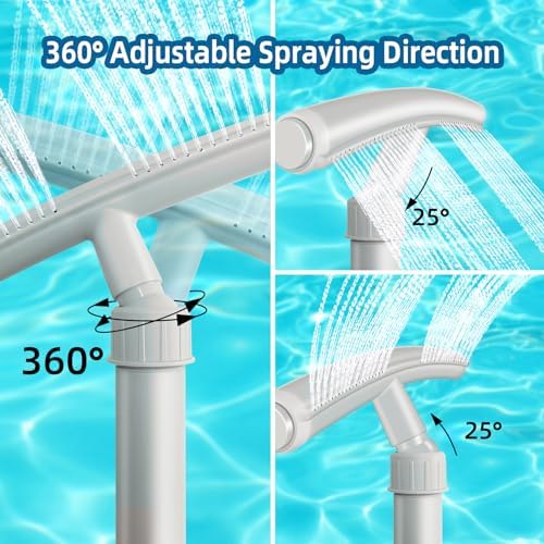 Pool Fountain for Above and In-Ground Pools, Dual Spray Pool Waterfall Fountain, 360°Adjustable Waterfall Pool Sprinkler Fountain for Cooling & Relaxation, Above and In-Ground Pool Accessories